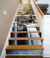 3D Waterfall Pool 895 Stair Risers Decoration Photo Mural Vinyl Decal Wallpaper