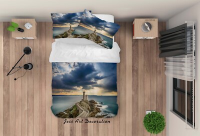 3D Lighthouse Sea Sky Cloud Landscape Quilt Cover Set Bedding Sets Pillowcases