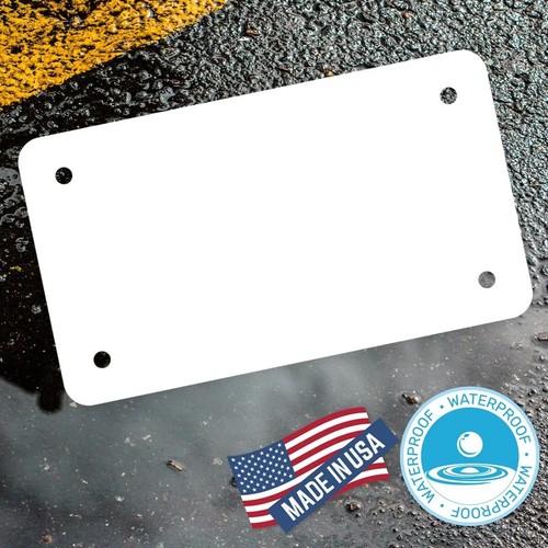 Matrícula de motocicleta blanca en blanco de 4"x7" para diseños de vinilo personalizados y negocios - Imagen 5 de 7