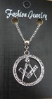 Masonic Square & Compass Necklace 18 or 24" Freemason Mason Freemasonary Charm