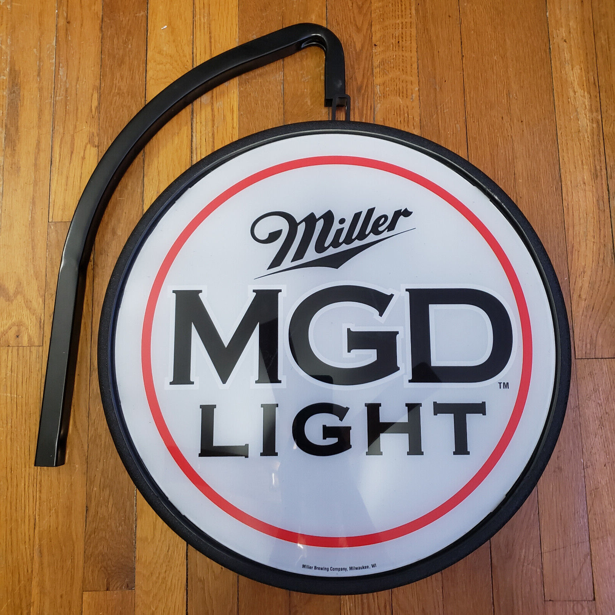 Miller MGD Genuine Draft Round Pub Bar Sign No Light Wall Mount