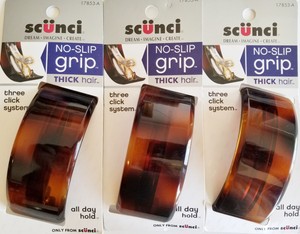 3 Scunci No Slip Grip Thick Hair Large 3 5 Barrette All Day Hold