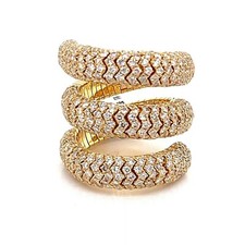 18k Yellow Gold 4.50 CT Diamond Snake Style Ring, 24.1gm, Size 7.5, S105855