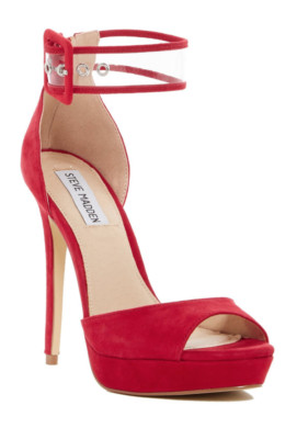 Steve Madden Isola Women's Red Stilleto Ankle Strap Heels Z2852* Size 8.5