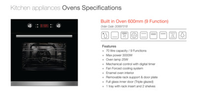 Fornelli - built-in electric wall oven 60cm