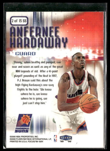 Anfernee Hardaway 1999-00 Fleer Focus #2 SS Soar Subjects Phoenix Suns - Imagen 2 de 2