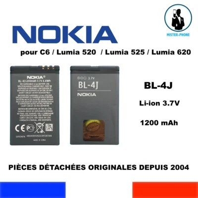 BATTERIE OFFICIELLE NOKIA BL-4J BL4J 1200mAh LUMIA 520 525 620 C6 3,7V ORIGINALE - Photo 1/4