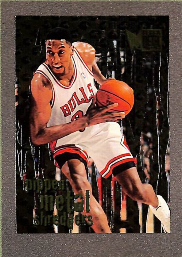 1996-97 Fleer Metal #145 Scottie Pippen Metal Shredders Insert - Chicago Bulls