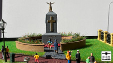Park or Town Cenotaph with Statue Kit N-Gauge