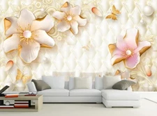 3D Petal Butterfly G2653 Wallpaper Wall Murals Removable Self-adhesive Honey