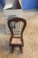 Vintage VTG Concord miniatures rocking chair #2755 with original box 1/12 scale