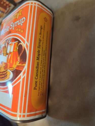 VINTAGE CANADIAN PURE MAPLE SYRUp TIN BARBER'S SUGER BUSH ONTARIO Can - Picture 3 of 6