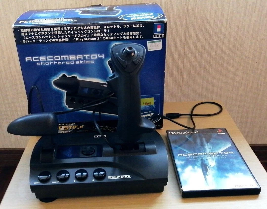 Untested HORI Ace Combat 04 Flight Stick Controller PS2 w Game Missing Cushion