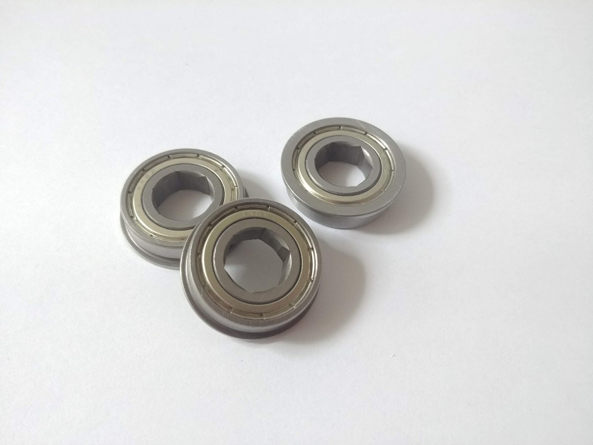 QTY 10) 1/2 Inch Hex Bearings Flanged, FRC Robots hex