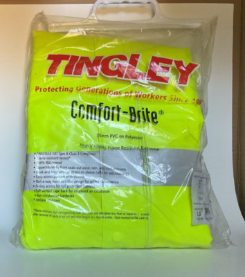 Tingley Comfort Brite Type R Class 3 Hi V Jacket Large Yellow Lime  J53122 New