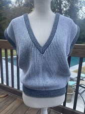 Chunky Knit V-Neck Sweater Vest - Grey/Black/...