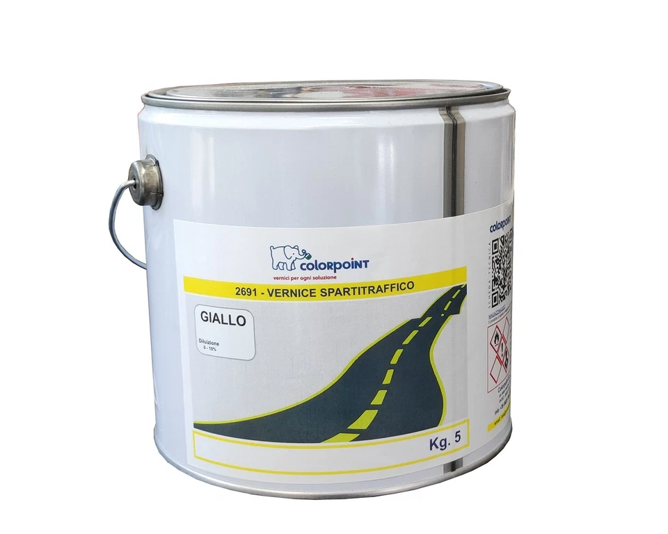 VERNICE SPARTITRAFFICO PER SEGNALETICA STRADALE 5 KG. COLORE GIALLO - Immagine 2 di 3