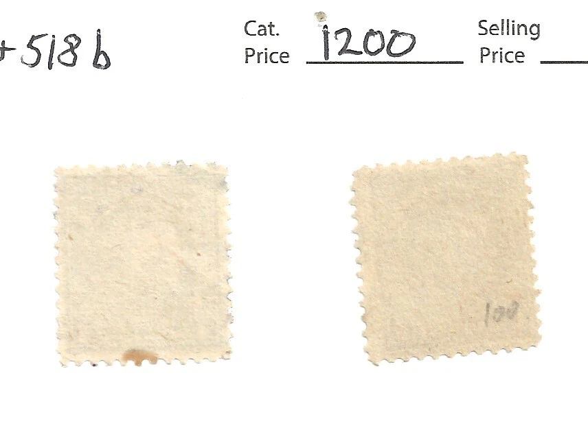 EE. UU. # 518 y 518b, 1 dólar marrón violeta y marrón oscuro, 1908-09, scv $1200 Foto 2 de 2