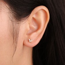 925 sterling silver small butterfly stud earrings, dainty earrings, gift for her