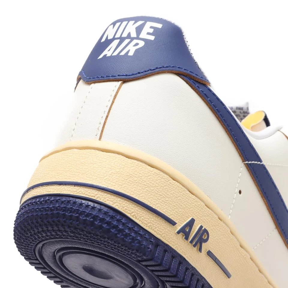 Nike Air Force One White Low Top Retro Sneakers Blue Swoosh Trainers Women 8US - Image 3 of 4