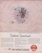 1944 Print Ad Shell Industrial Lubricants Soldier's Sweetheat Underwood Elliott