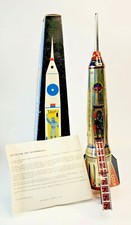 VINTAGE HOLDRAKETA FRICTION ROCKET WITH INSTRUCTIONS AND ORIGINAL BOX 15.5" TALL