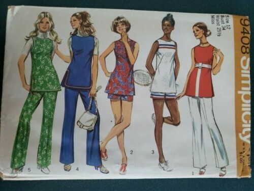 Vintage 1971 Sewing Pattern Simplicity 9408 Misses Size 12, Shirt