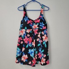 Swim Solutions Swimdress sz 18 LANAI Printed Bow-Front Tummy Control floral NWT