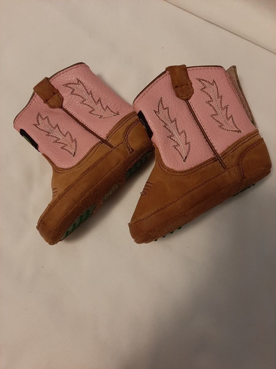 John Deere Toddler Boots Sz Pink And Brown opens In Back Cowboy - Main Image