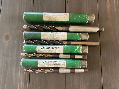 Precision Twist Drill 7/16 27/64 5/8 11/16 2 Type 209  Taper Shank Lot Of 4