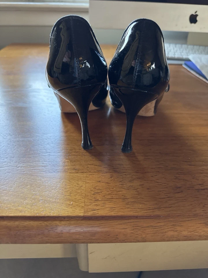 Manolo Blahnik Pumps Women 8 (Classic Black Patent Leather Mary Jane Pointy Toe - Image 2 of 3