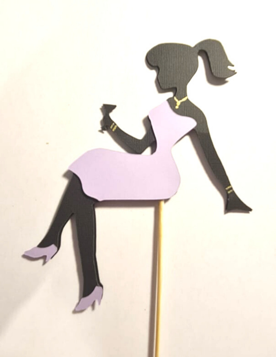 Elegant Lady Silhouette- girl-woman Fashion Birthday Cake Topper | eBay