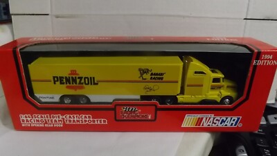 1994 Racing Champions Yellow Pennzoil Nascar Racing Team Transporter Semi  1/64