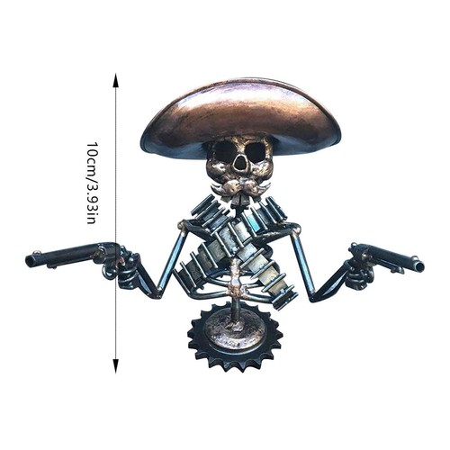 3D Resin Cast Scary Cowboy Skull Revolverheld, Auto Motorhaube Ornament Skulptur Handarbeit - Bild 7 von 7