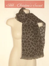 SCARF Black Dark Gray Reversible Soft Pebbles Design Fringes UNISEX VG-XLNT