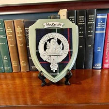 MacKenzie / McKenzie Scottish Clan Tartan Badge Crest Plaque