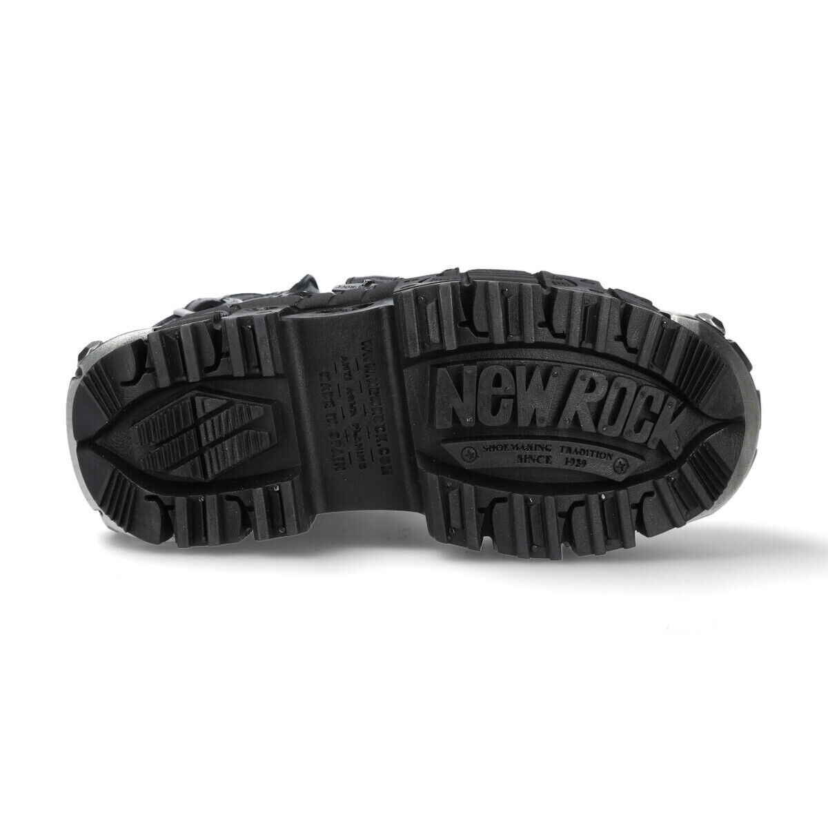 New Rock Boots WALL373-S3 Unisex Metallic Black Leather Platform 