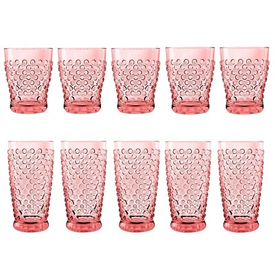 TarHong Hobnail Premium Plastic Drinkware Tumbler/Double set of 10, 14oz & 20oz