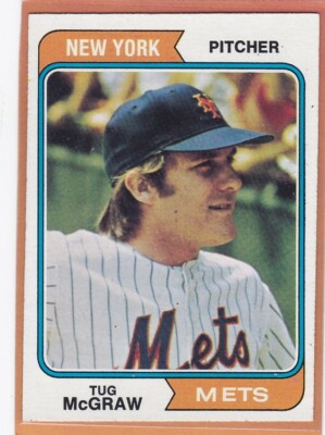 1974 TOPPS BASEBALL TUG MCGRAW #265 METS EXMT/EXMT+ *86276