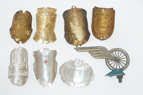 8 alte Radfahrer Fahrrad Schilder Steuerkopfschild Schutzblechfigur Rad Schild ! - Bild 8 von 12