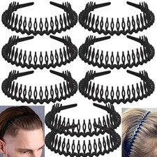 8 PCS Non Slip Fashion Effortless Plastic Headbands with Teeth Comb Skinny Hair