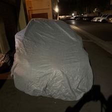 Small Sedan Car Cover Gray Fits Prius Corolla Civic Elastic Hem Minor Damaged