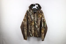 Vintage Streetwear Mens Medium Chamois Cloth Realtree Camouflage Hooded Jacket