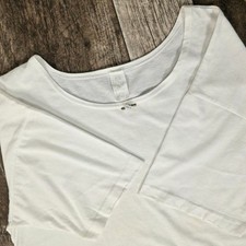 Vintage White Tee Bow Rose Boxy 90s Minimalist Coquette Plus Size 42 USA Made