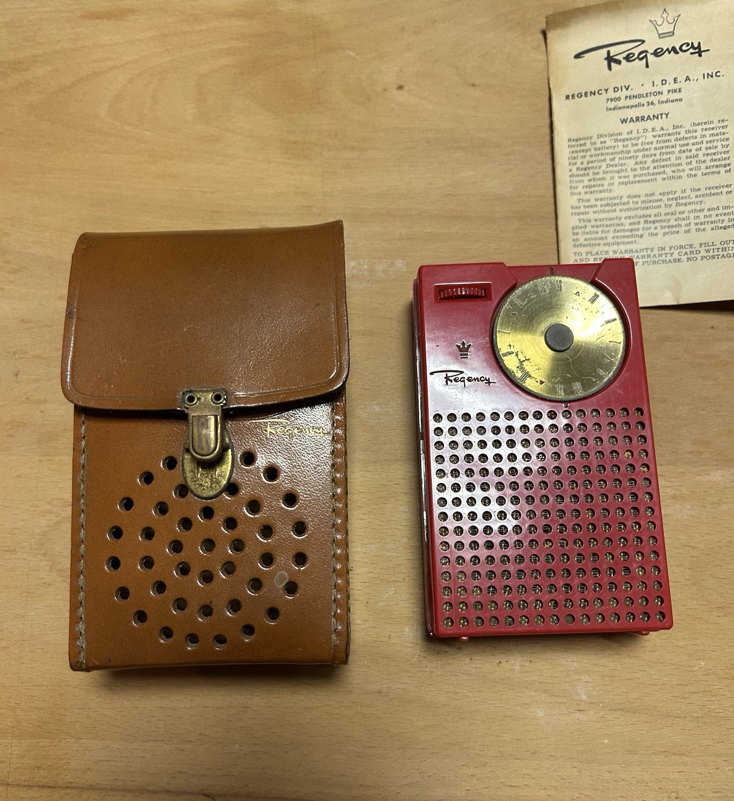 Vintage Regency TR-1 Red Transistor Radio Rare Model Untested