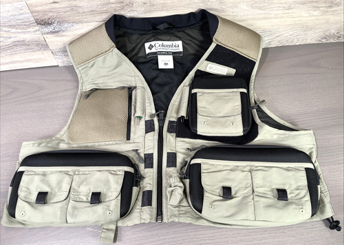 Vintage Columbia Sportswear Multi-Pocket Fishing Vest Jacket L/XL Gorpcore NWOT