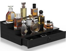 Cologne Organizer For Men 3 Tier Wood Perfume Organizer With Felt Lining Drawer
