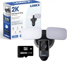Lorex W452ASDB-E Outdoor Floodlight Security Camera w/ Color Night Vision, Black