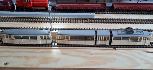 H0 Straßenbahn Leipziger Gothawagen G4 mit Antrieb und Beiwagen