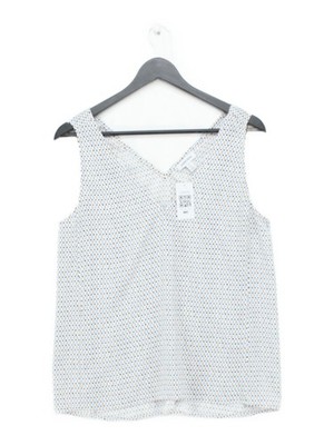 Nordstrom Damen Top M Multi Geometrisch 100% Polyester Ärmellos V-Ausschnitt Basic